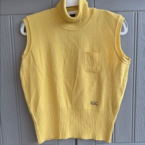 Versace Jeans Couture Size M. Yellow Sleeveless Turtleneck Sweater Vest